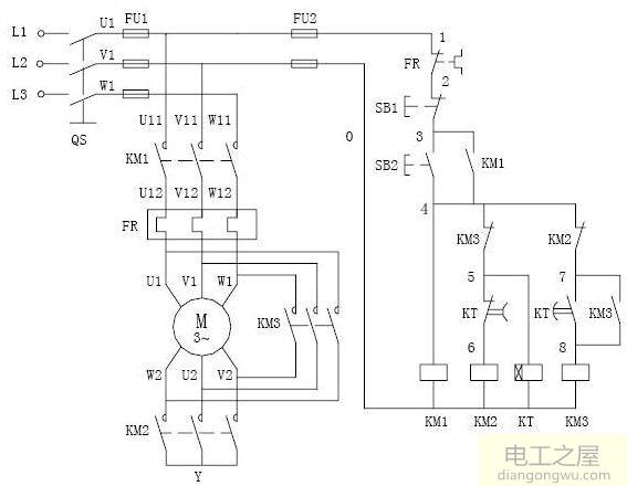 電機星三角接線方法及星三角啟動的電路原理圖