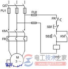電機單方位運行操縱電路原理圖與接線方法